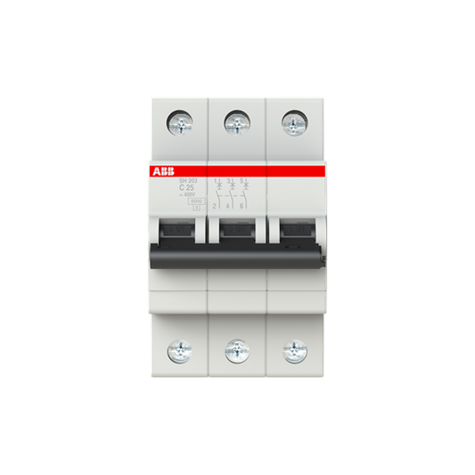Automatsäkring / dvärgbrytare 3 pol, 6kA, C25A, ABB