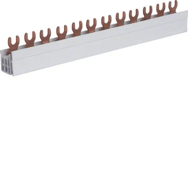 Fasskena, Hager, 3-fas KDN 63A , 10mm²,för 12 moduler passar både dvärgbrytare med QuickConnect och skruvanslutning.