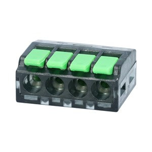 Toppklämma, 5-ledare, 0.2-4.0mm2, AWG 28-12, öppningsbar. Nemiq. 25 st i förpackning.