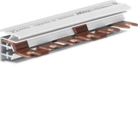 Fasskena, Hager, 3-fas KDN 63A , 10mm², för 6 moduler passar både dvärgbrytare med QuickConnect och skruvanslutning.