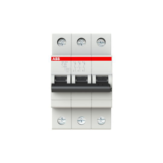 Automatsäkring / dvärgbrytare 3 pol, 6kA, C25A, ABB