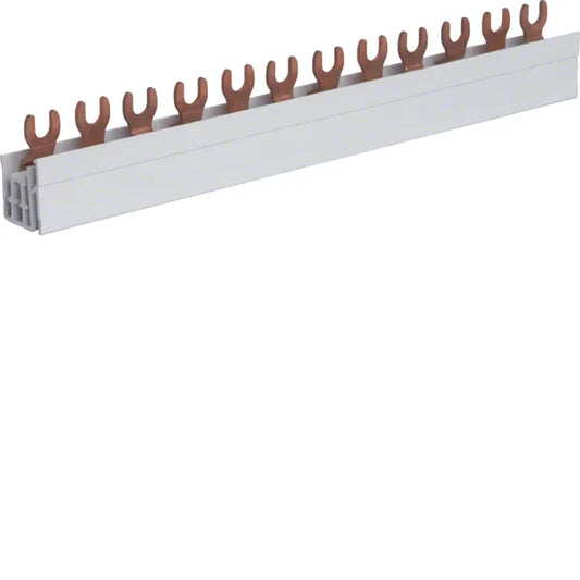 Fasskena, Hager, 3-fas KDN 63A , 10mm²,för 12 moduler passar både dvärgbrytare med QuickConnect och skruvanslutning.